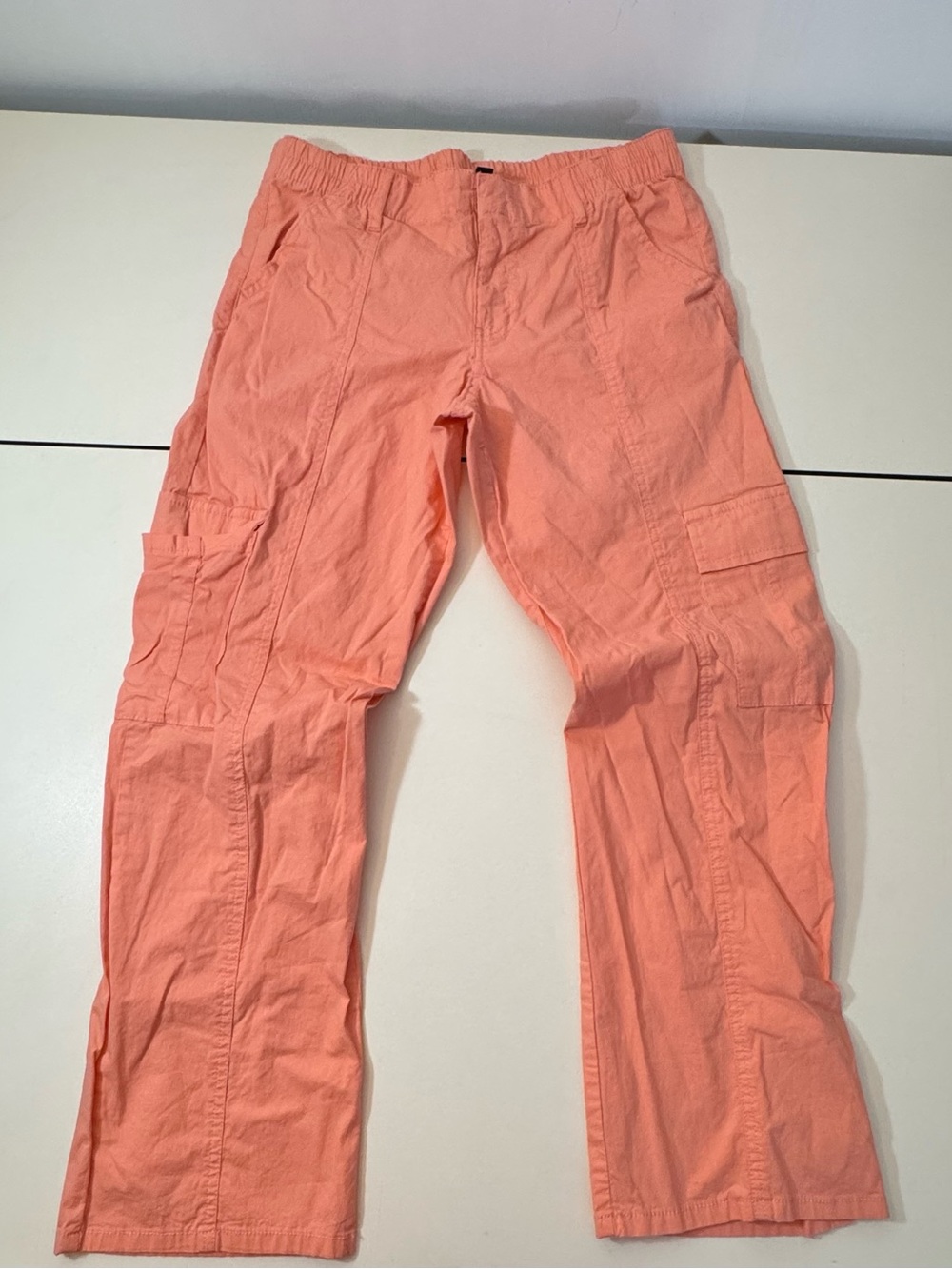 Girls Cargo Pants in Peach - Lightweight Casual Trousers